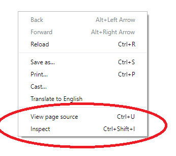 *right click on a web page you get these options
